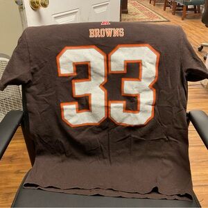 NFL Browns Brown and White Short Sleeve Tee